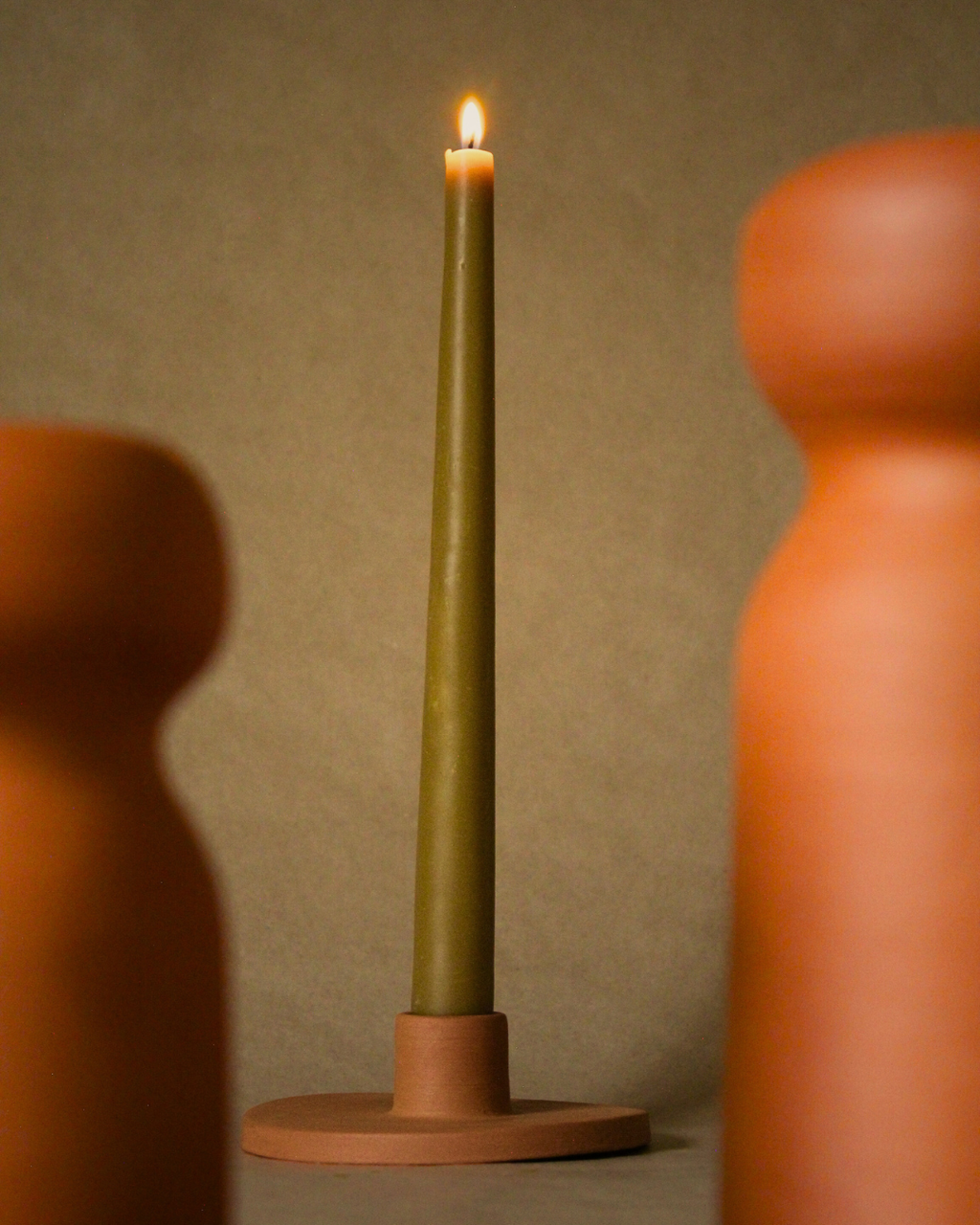 Minimalist Terracotta Taper Candle Holder