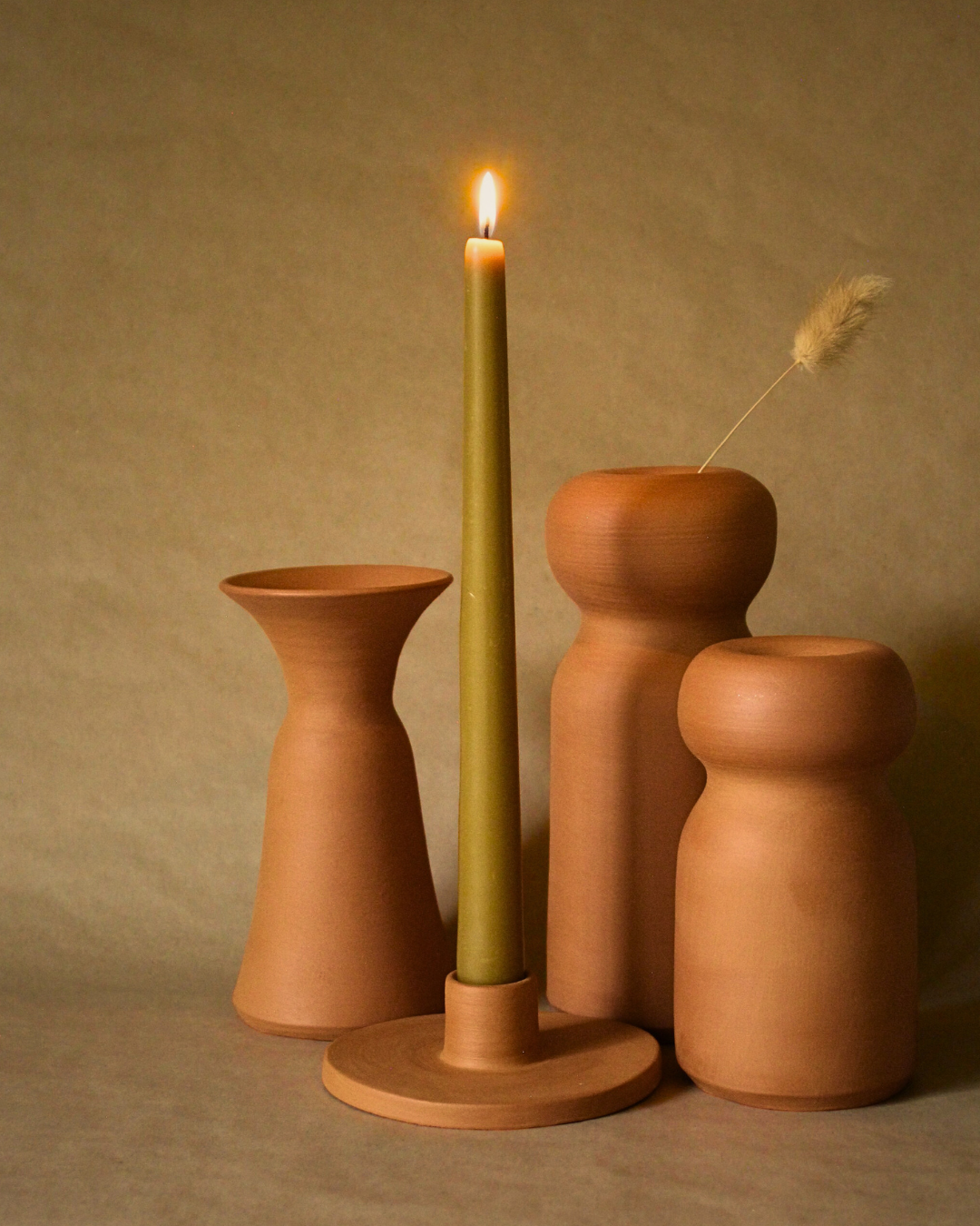 Minimalist Terracotta Taper Candle Holder